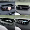 Car Organizer Creative Camellia Rhinestone PU Leather Phone Storage Box Instrument Panel Mobile Keys Coin Basin Armrest BoxCar