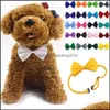 Réglable Pet Dog Bows Cravate Cou Accessoire Collier Collier Chiot Couleur Vive Vêtements Mix Mk582 Drop Delivery 2021 Fournitures Home Garden Ca