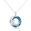 Fashion Life Fire Rebirth Phoenix Pendant Necklace Earring Blue Orange Crystal Women Men Jewelry No box