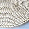 Woven Round Wicker Braided Mat Table Natural Handmade Placemat Heat Resistant Insulation Anti-Skidding Pad W220406