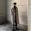 Marque Automne Trench Coréen Hommes Mode Pardessus pour Homme Long Coupe-Vent Streetwear Hommes Manteau Vêtements D'extérieur Vêtements 220727