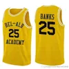 Sjzl98 Hombres # 14 WILL SMITH BEL-AIR Academy Jersey # 25 CARLTON BANKS Camisetas de baloncesto 100% cosidas Amarillo Alta calidad 2020