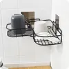 Iron Banheiro Prateleira chuveiro Montagem de parede de shampoo Porta de armazenamento com sucção sem perfuração Acessórios para banheiros de armazenamento de cozinha 220527