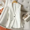 Damesvesten ol chiffon vest dames jas 2022 zomer dunne sectie waastcoat drape mode casual korte mouwloze blazer tops zh1531 luci2