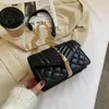 أكياس مسائية حقيبة يد جلدية سوداء صغيرة للنساء 2022 سلسلة أزياء بسيطة كيس كتف سيدة الفاخرة كروس أنثى