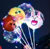 Zapasy imprezowe LED BOBO BOBO BABOLOUNS LUMINOUS UP Transparent Balloony Flashing Balloon Świąteczne Święta Weselne klub Klub Kid's Birthdays Dekoracja SN4509