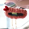 Stuurwielafdekkingen Roze kat suede pluche voor auto interieurafdekking achteruitkijk spiegel stoelgordels padding headstang handrem grepen meisjes