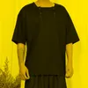 メンズTシャツメンズ2022 Tシャツ夏大型サイズ半袖トップアーバンユースファッションダブル胸のスリーブマン
