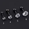 Stud 1/PCS Gemma Orecchino in acciaio inossidabile Cristallo Moda Cartilagine Tragus Bar Nastro superiore Oro 3-6mm Rotondo EarStudStud Farl22