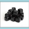 Konst och hantverk Arts Gifts Home Garden Bk 100g för en set naturlig tumlad svart obsidian snidad kub kristall reiki helande semipr1882360