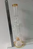 19 -calowa szklana woda Bong Hookah Żółte rurki sprężynowe Przetwarzanie Percolator Shisha z stawem żeńskim 14 mm