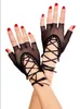 Lace-Up Fishnet Fingerless Gloves Costume Accessories Half-Finger Gothic Steam Punk Glove Party Wear Props Black