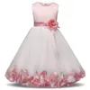 Fille robes fleur bébé robe de mariée fée pétales vêtements pour enfants fête enfants vêtements fantaisie robe adolescente 4 6 8 10T