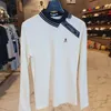 lente golf shirts met lange mouwen voor dames warm fleece bedrukt skelet gevlochten mode-stijl draag stretch sportkleding 220712