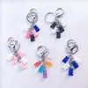 Porte-clés ours coloré de dessin animé en résine, Animal mignon pour femme, porte-clés de voiture, bricolage de sac à main, bijoux amusants, jolis cadeaux