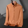 Erkekler için Streç Katı Gömlek Yok Göğüs Cep Uzun Kollu Yumuşak Iş Elbise Gömlek Rahat Rahat S ~ 6XL Adam Giyim 220323