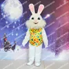 Costumi della mascotte del coniglio dell'auto-gilet del coniglio barbuto di Pasqua Abiti da personaggio dei cartoni animati di alta qualità Abiti da esterno per feste di compleanno di carnevale di Natale per adulti