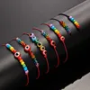 Bangle 2pcs/set Colorful Crystal Resin Eye Bead Couple Bracelets Adjustable Lover Charm Bracelet For Women Friendship JewelryBangle