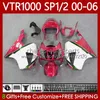 OEM Fairings For HONDA VTR RTV 1000 VTR1000 2000 2001 2002 2003 04 05 06 Body 123No.180 RC51 SP1 RTV1000 00-06 SP2 VTR-1000 00 01 02 03 2004 2005 2006 Bodywork Red white