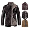 Windproof Fabulous Business Winter Jacket Faux Leather Winter Jacka Lapels för utomhus L220801