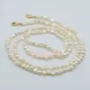 Uppgraderad glasskedja, dubbelkedja och halsband, naturliga vita pärlor, tillbehör, damer halsband W220422