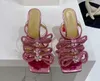 Spring e Summer Women039s Highheelteed 85cm Slippers Moda Butterfly Diamond Water Glass and Beach Party Multiple Opções S7306063