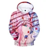 Heren Hoodies heren sweatshirts lieveling in de franxx 3d geprinte hoodie mannen dames mode sweatshirt anime meisjes nul twee Harajuku