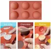 Baking Moulds Creative 6 Half Sphere Circle Silicone Chocolate Cupcake Patisserie Candy Mold Bakeware Round Shape Cake DIY Baking Mould Tool