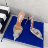 Aquazzura 2023 toppkvalitetsdesigners klackar kvinnor sandaler röda botten klackar kristna spänne fest bröllop klänningskor klack sexig rygg rem 100% läder sula sandalj