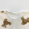 Completi di abbigliamento Completi di vestiti estivi Completi di camicetta a maniche corte Pantaloncini per neonate 2-in-1 Costume da orso morbido Stampa Cappotto per ragazziAbbigliamento