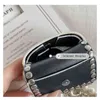 Kvällspåsar Pearl Rhinestone for Women Mini Pures Pu Leather Coin Wallets Fashion Spring Summer Chain Decorative Hoper Midje Cross 220705