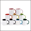 Mugs Drinkware Kitchen Dining Bar Home Garden Sublimation Blank Ceramic Color Handle Inside Cup By Ink Diy Transfer Heat Press Print Sea