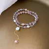 Charm Armbänder Rosa Lila Simulierter Opal Kristall Natürliche Süßwasserperlen Runde Quaste Perlen Frauen Modeschmuck YBR711Charm