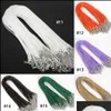 Cord Wire Jewelry Findings Components 1.5Mm 2Mm Wax Leather Beading Necklace String Snake Rope Lobster Clasp Chain Fashion Diy In Bk 45Cma