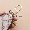 Car Keys Bag Keychains Rings Brown Flower Plaid PU Leather Gold Metal Keyrings Holder Pendant Charms Fashion Design Pouches Jewelr2078