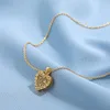 Pendanthalsband Trendiga CZ Zircon Heart Love Halsband Chokers Gold Metal Link Chain Cleavicle Vintage Jewelry GiftSpendant