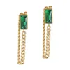 Natural Green Diamond Stone Gold Earrings Girls Party Stud Gift New Korean Fashion Indian popular Christmas Gift female Jewelry Charming Accessories Friendshipe