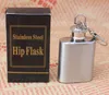 High quality 1oz 18/8 stainless steel mini hip flask with keychain,personlized logo is available