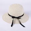 Wide Brim Hats Lady Summer Pattern Korean Ma'am Sunscreen Sandy Sun Beach Panama Hat Women Eaves Stripe Sunshade Ladies Straw HatWide We