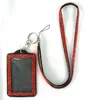 Keychains Bling Rhinestone Crystal Neck Lanyard Strap Custom With Vertical PU ID Card Badge Holder Enek22