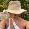 Chapeaux à bord large femme Summer le Bob Artichaut Bucket Hat extérieur de la plage du soleil