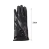 Guantes de ciclismo Hombres Mujeres Cuero Negro para teléfono Pantalla táctil Flexible Interior Velet A prueba de viento Impermeable Cálido Guante térmico MittensCycli