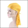 100pcs NOUVEAU Mode Mens Satin Durags Bandana Turban Perruques Hommes Silky Durag Headwear Bandeau de chapeau Pirate Chapeau Accessoires de cheveux par Hope12 Drop Deliver