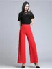 Stage Wear Wide Leg Pants Dance Pant High Quality Solid Chiffon Double Deck Long Women Trousers Cross CasualStage