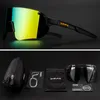 Óculos de bicicleta para esportes ao ar livre Óculos de ciclismo Óculos de mountain bike Óculos de sol polarizados pretos 4 lentes Sem moldura Lentes coloridas sem óculos com armação de miopia