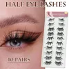 False Eyelashes Pairs Crisscross Half Eye Lashes 3D Faux Mink Hair Natural Long Thickness Fluffy Handmade Eyelash ExtensionFalse