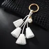 Porte-clés Mode DIY Gland Accessoires Perle Porte-clés Voiture Suspendus En Cuir Porte-clés Sac Charmes Avec Chaînes Pendentifs Titulaire GiftKeychains