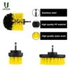 UNTIOR 3PCSSet elektrische scrubber boorkit plastic ronde reiniging voor tapijtglazen autobanden nylon borstels 220629