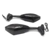 1 Pair Universal Motorcycle LED Turn Signals Racing Style Side Rearview Mirrors Amber Light Aluminum Handlebar Arrow