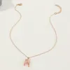 Naszyjnik akrylowy różowy złoty folia dla kobiet 26 angielski litery przezroczyste stopy wisiorek naszyjniki biżuteria dla dziewczyn